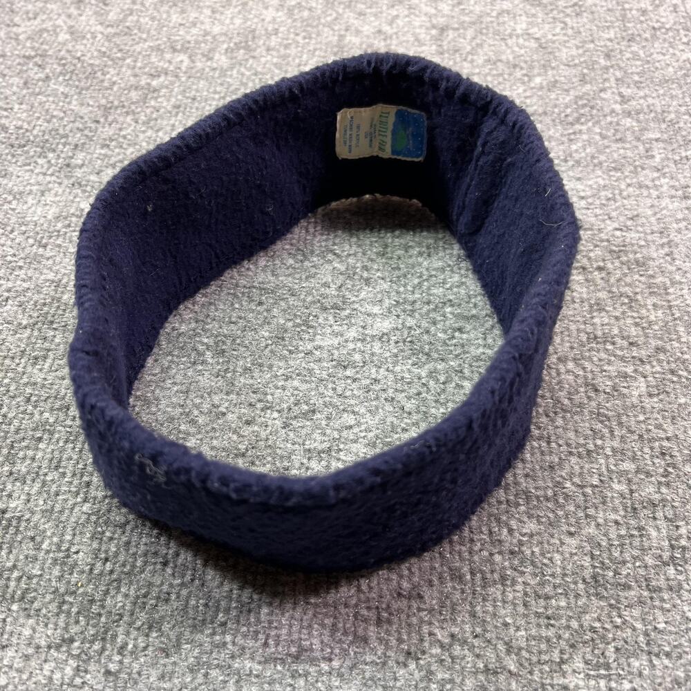 Vintage Turtle Fur Headband Ear Warmer Adult One Size Blue Fleece Made USA Winte